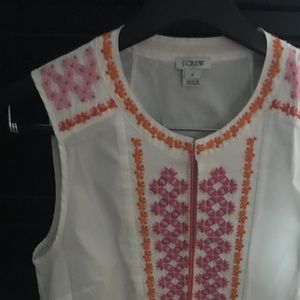 J crew top with embroidery
